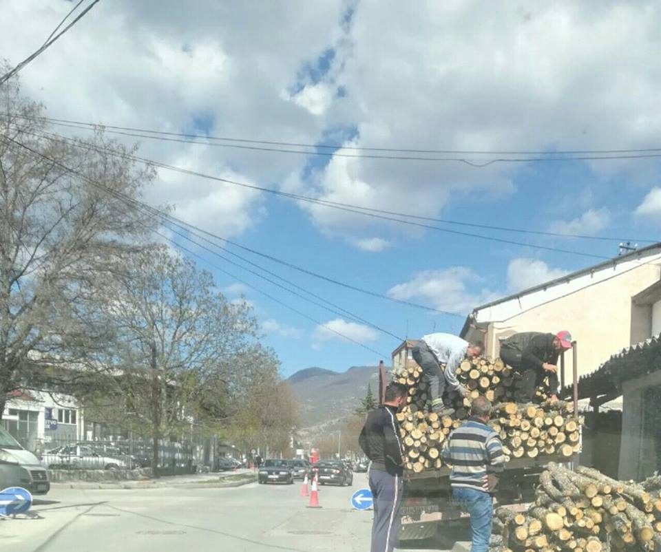 СДСМ дели дрва пред митингот во Охрид