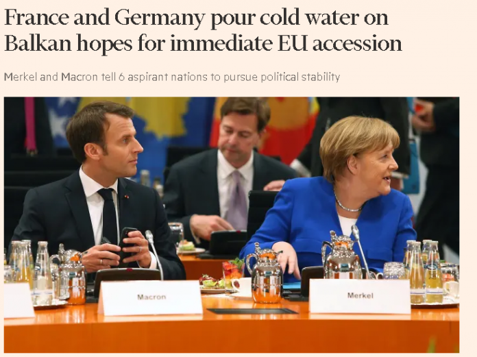 Студен туш за балканските надежи за брз влез во ЕУ