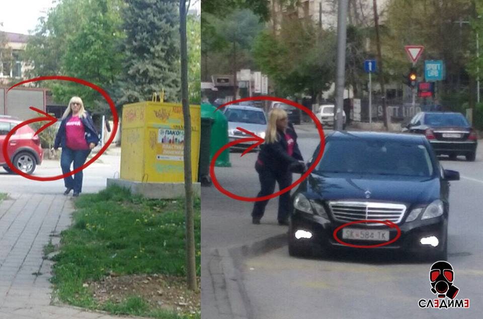 Десковска со службено возило дојде на митинг