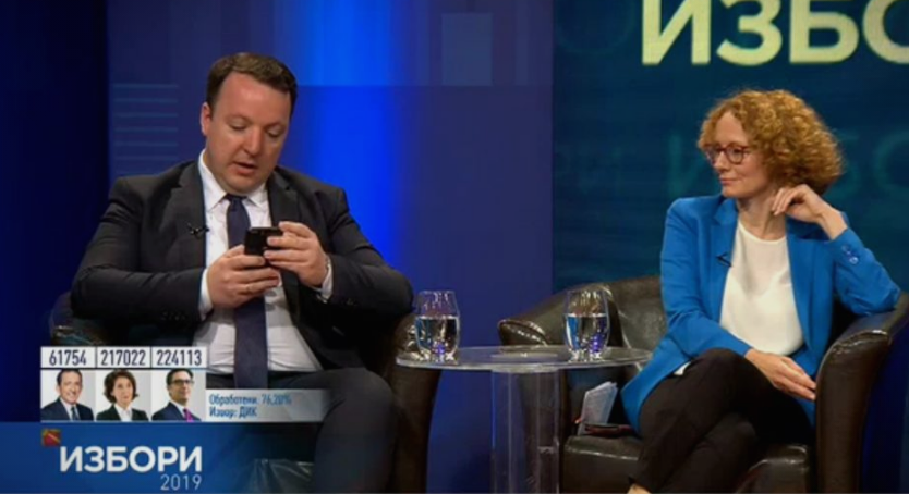 Николоски во програма во живо ја соопшти победата, Шекеринска разочарана