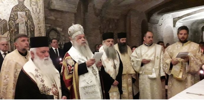 И делегација на Бугарија на молебенот на гробот на Свети Кирил во базиликата „Сан Клементе“ Рим