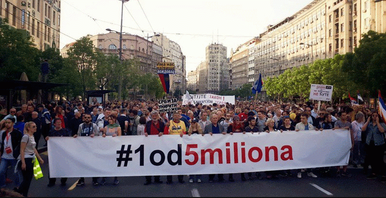 Протест „1 од 5 милиони“ во Белград: Во Србија е опасно да се мисли поинаку и слободно