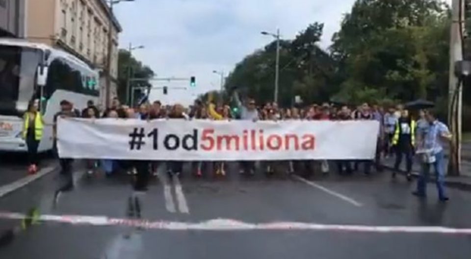 Во Белград одржан 35. протест „Еден од пет милиони“