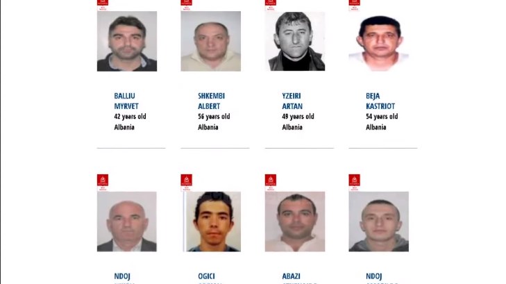 Албанците најбарани во Европа, Интерпол трага по 116