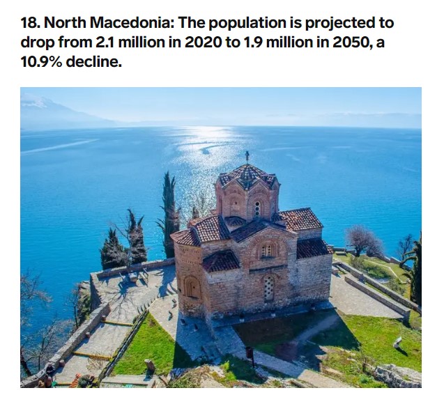 Листа на „Бизнис инсајдер“ за 20 земји кои полека изумираат, Македонија една од нив