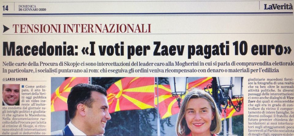 „Ла верита“: Заев плаќал за гласови по 10 евра