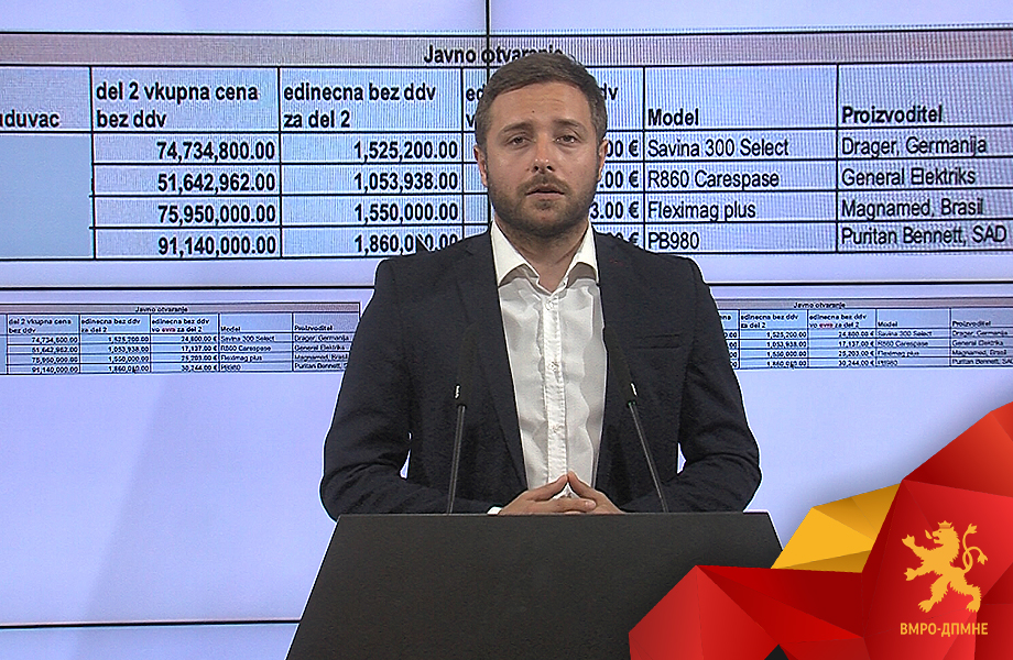 Арсовски: Филипче прави скандалозна набавка на респиратори од Бразил, од 4 понуди тој ја фаворизира најскапата и најнебезбедната