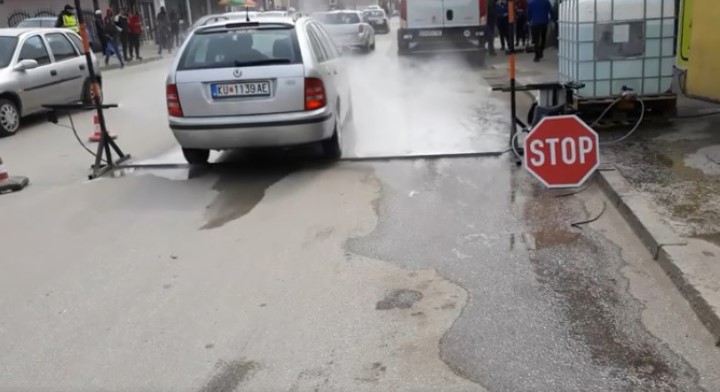 Во Куманово украден и уредот за дезинфекција на возилата на влезот во градот