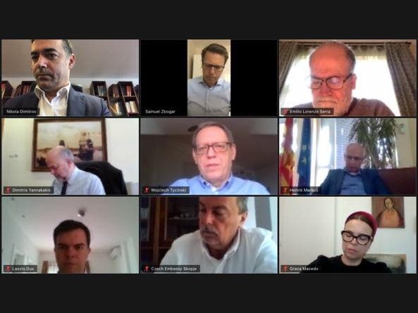 Димитров и Филипче на видеоконференција со амбасадорите на ЕУ