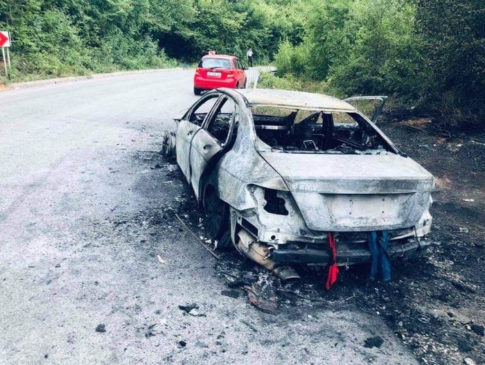 Се запалил автомобил во движење на патот Дебар – Струга, нема повредени