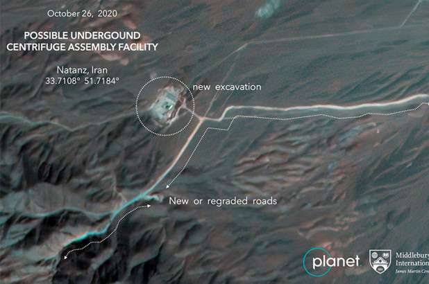 Сателитски снимки покажуваат наводна изградба на ирански нуклеарен објект
