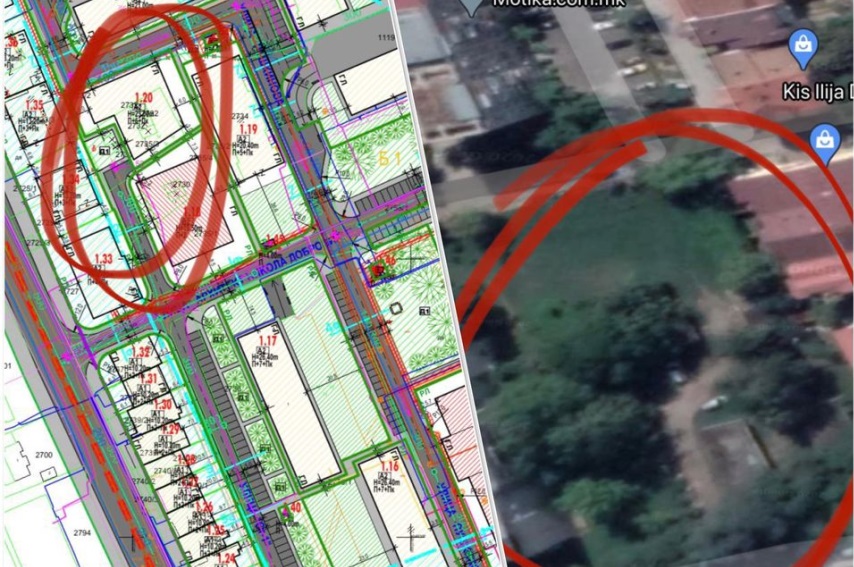 На место каде што има зеленило Кисела Вода планира изградба на зграда од осум ката, веднаш до градинка