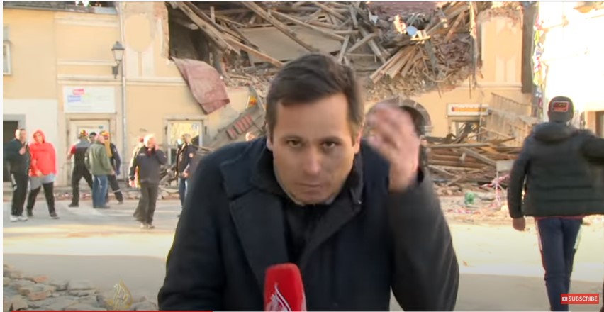 Нов потрес при јавување во живо на репортер од Петриње