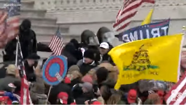 Полицајци ги исфрлаат демонстрантите