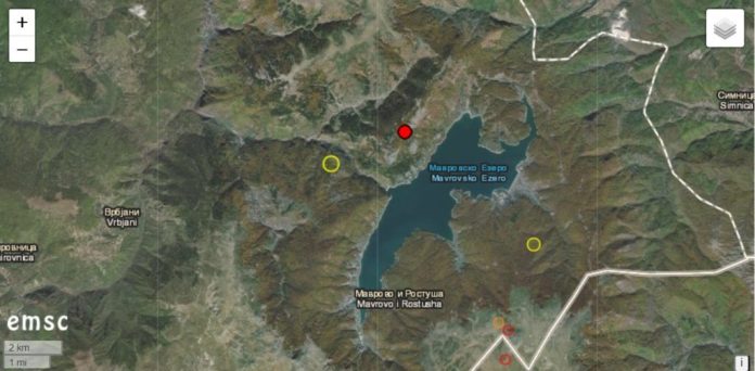 Земјотрес со јачина од 3,8 степени вечерва во Маврово