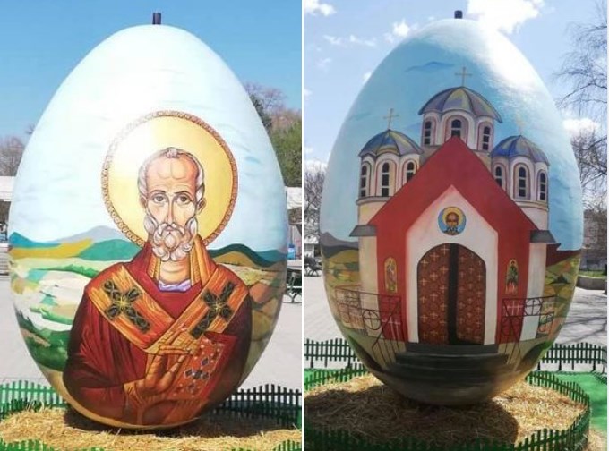 Најголемото велигденско јајце на Балканот поставено на плоштадот во Свети Николе