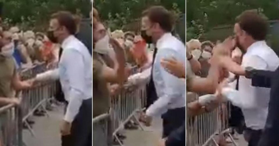 Mакрон доби шлаканица, ударот одекна меѓу толпата народ