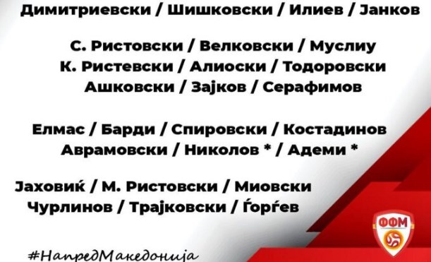 Подновена Македонија: Новиот селектор го објави списокот за мечот со Ерменија