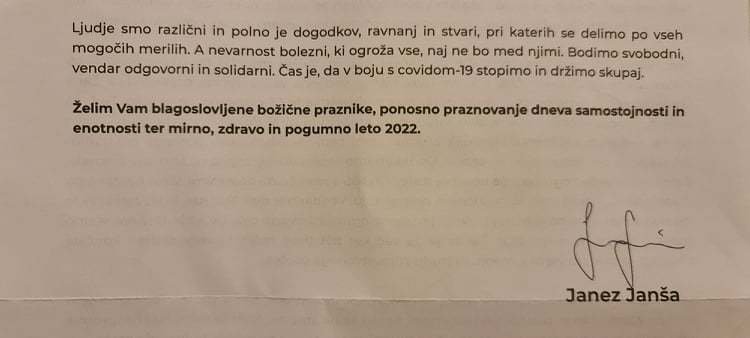 Јанша испрати писмо до сите граѓани на Словенија во кое ги повикува да се вакцинираат