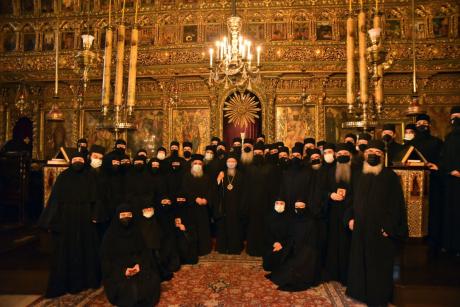 Епископот Партениј и целото монашко братство и сестринство на средба со Вселенскиот патријарх Вартоломеј