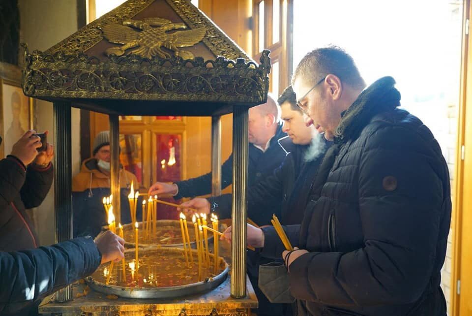 Мицкоски за Водици во црквата Св. Богородица-Каменско во Охрид: Добро здравје, заедничка среќа и иднина за секој еден човек