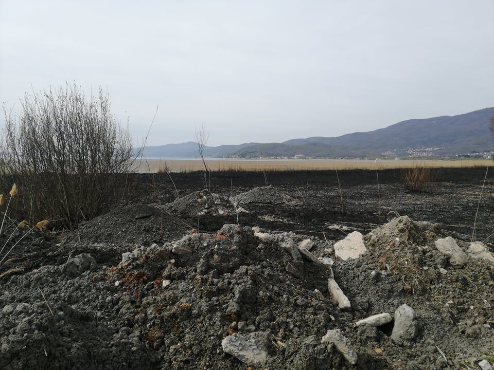 Некој пак потпалува трски во Охридско, овојпат кај Калишта