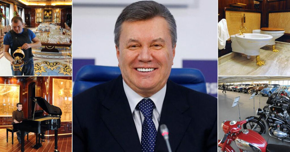 Позлатени вц-шолји, врати од либански кедар, гаража за 70 автомобили: Oвде живееше човекот кој Путин сака да го врати на чело на Украина