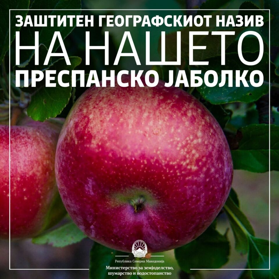 Преспанското јаболко доби заштитена географска ознака со која ја потврдуваме неговата автентичност