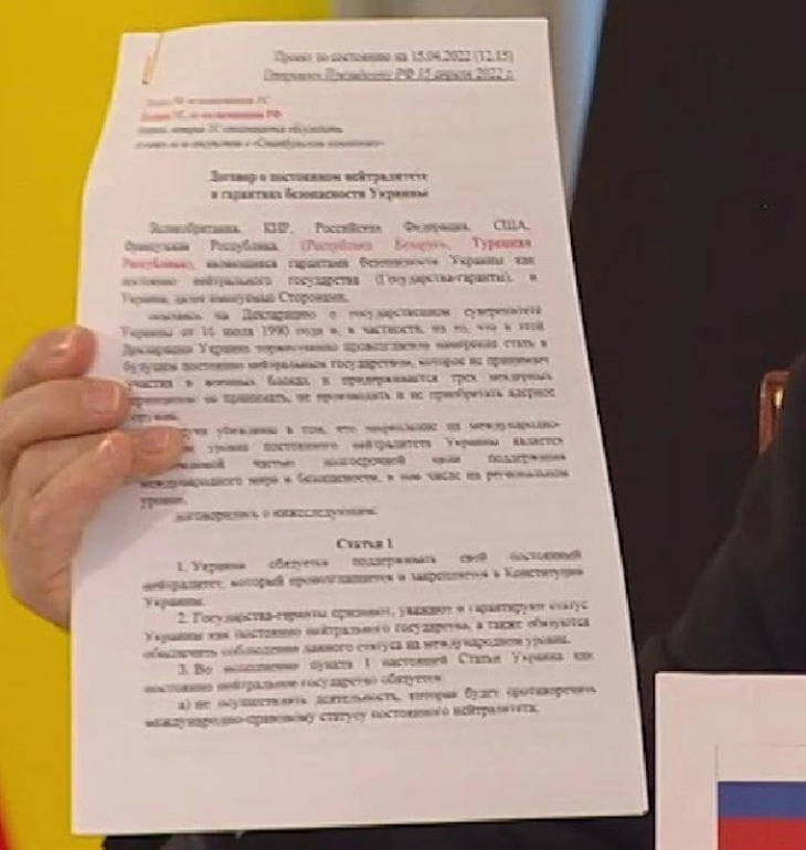 Украина го отфрли мировниот договор штом Русија го исполни барањето и ги повлече војниците од Киев